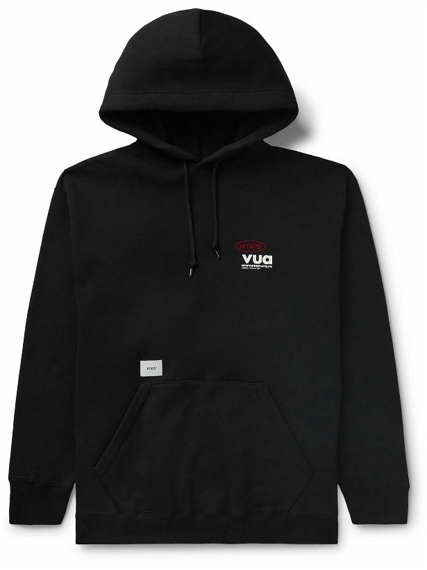 Photo: WTAPS - Logo-Embroidered Printed Cotton-Jersey Hoodie - Black