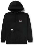 WTAPS - Logo-Embroidered Printed Cotton-Jersey Hoodie - Black