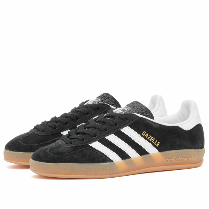 Photo: Adidas Gazelle Indoor in Core Black/White/Gum