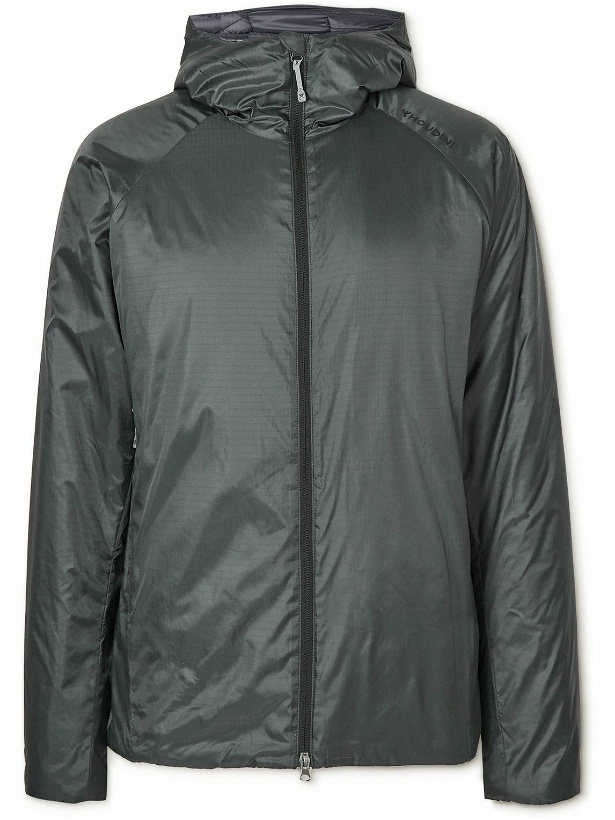Photo: Houdini - Dunfri Packable Padded Recycled-Ripstop Hooded Ski Jacket - Gray