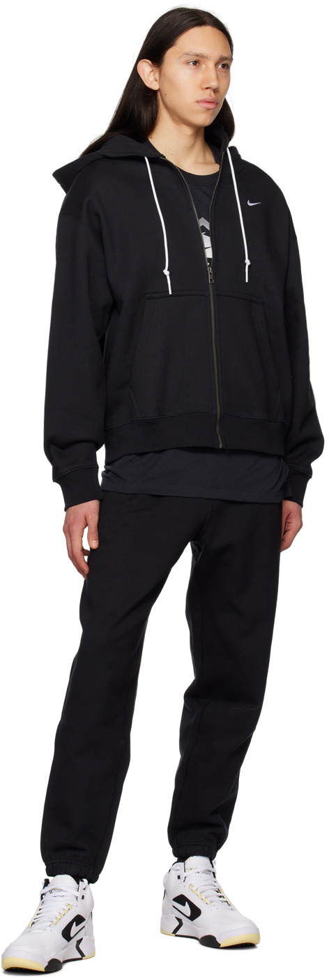 Nike Black Solo Swoosh Zip-Up Hoodie
