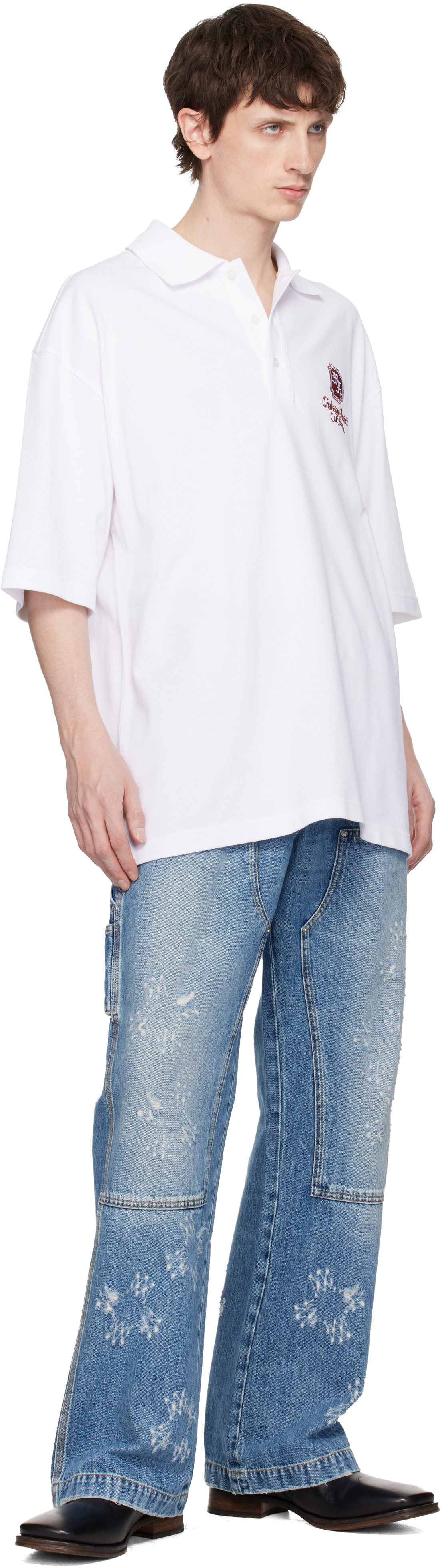 AMIRI White 'MA Chateau' Polo