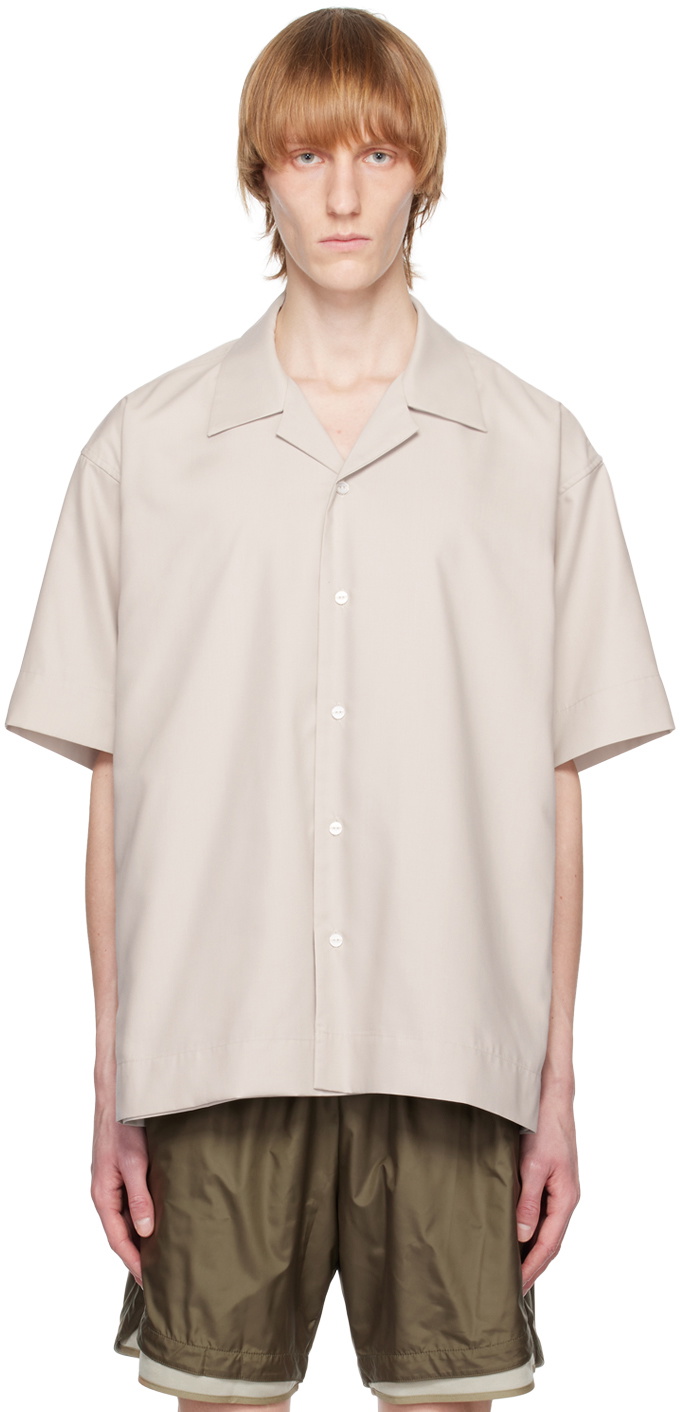 meanswhile Beige Side Slit Shirt
