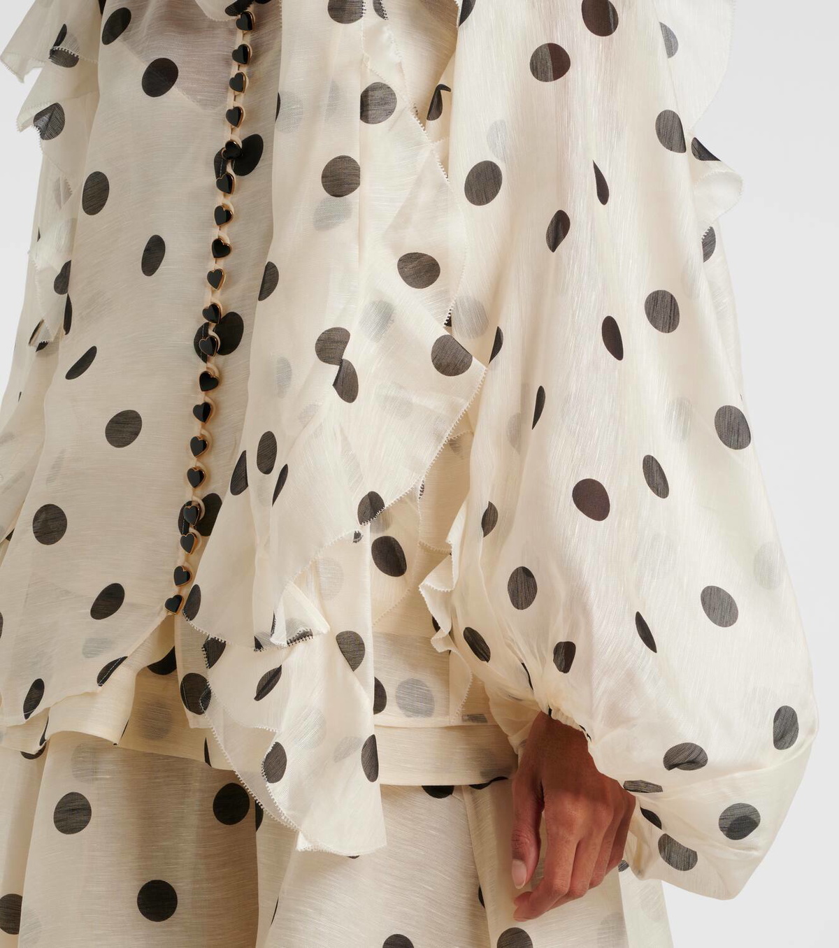 ZIMMERMANN ジマーマン ワンピース Crush polka-dot 998527 Zimmermann - Crush Black & White Polka Dot V-Neck Midi Dress
