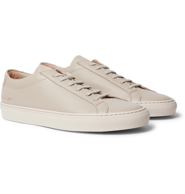 Photo: Common Projects - Original Achilles Saffiano Leather Sneakers - Gray