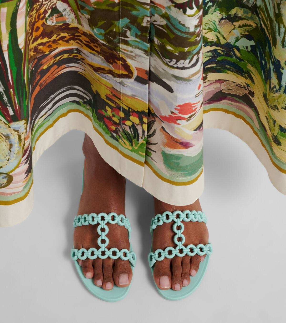 Aquazzura Infinity Chain Jelly slides