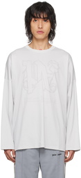 Palm Angels Gray Monogram Long Sleeve T-Shirt