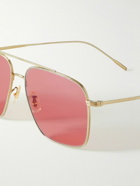 Oliver Peoples - Dresner Aviator-Style Gold-Tone Sunglasses