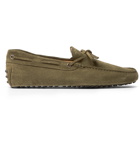 Tod's - Gommino Suede Driving Shoes - Men - Green