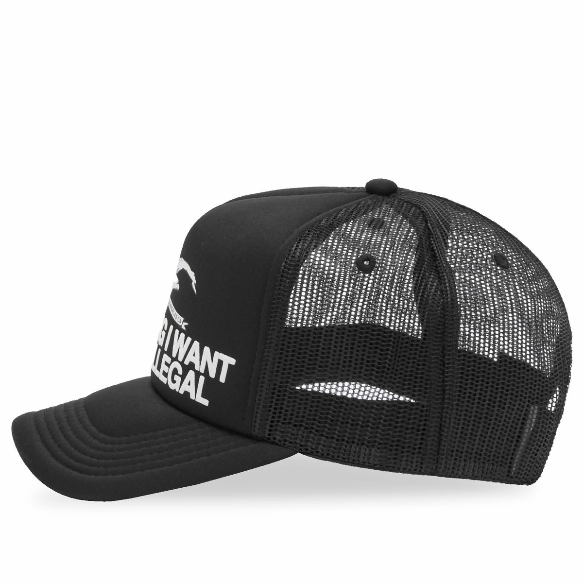 Pleasures Men's Illegal Trucker Cap in Black PLEASURES