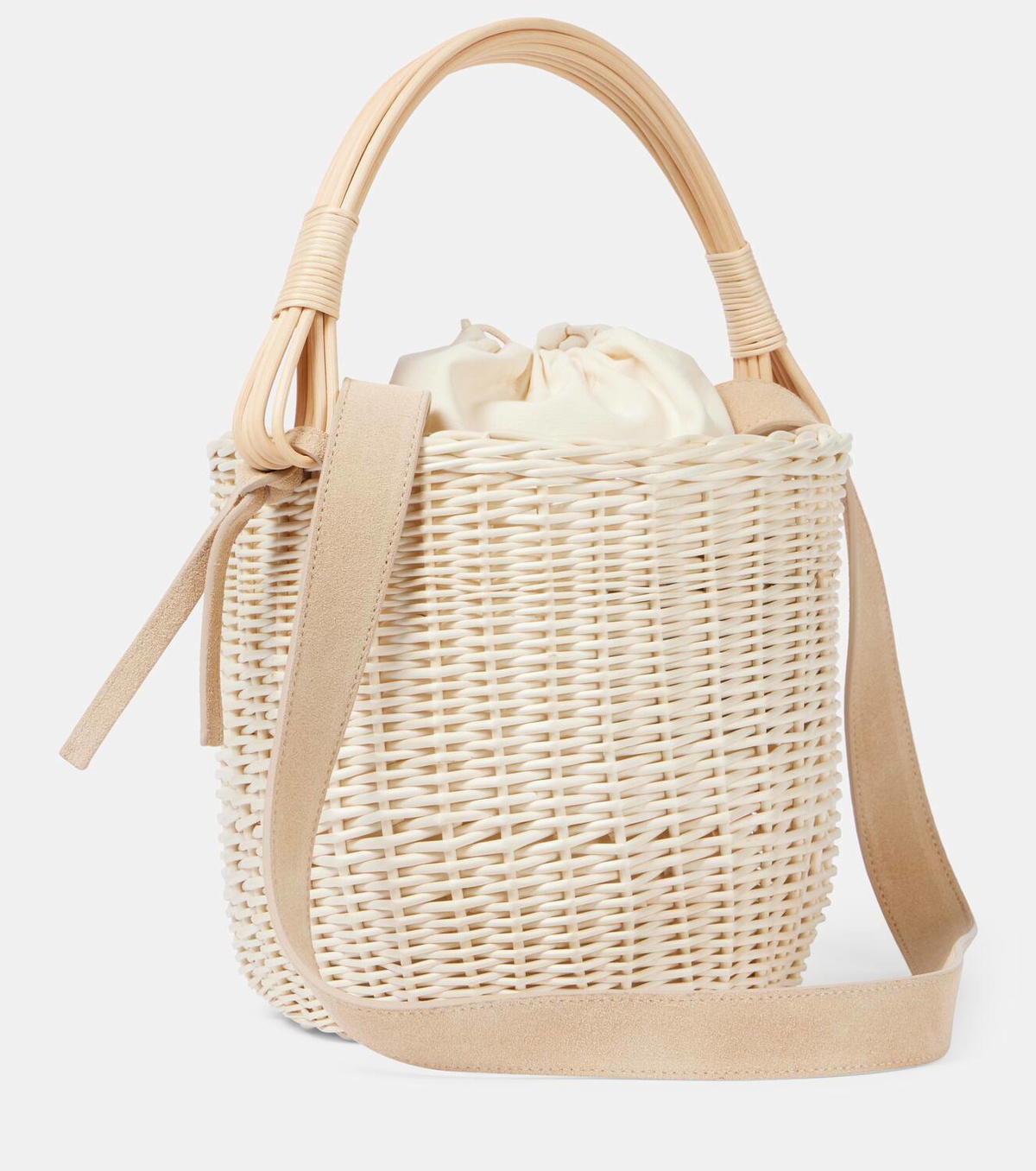 Ruslan Baginskiy Iza rattan-trimmed wicker basket bag