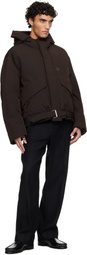 WOOYOUNGMI Brown Hooded Goose Down Jacket