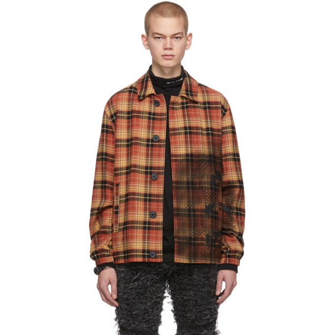 Photo: 1017 ALYX 9SM Orange Gradient Plaid Blazer Shirt