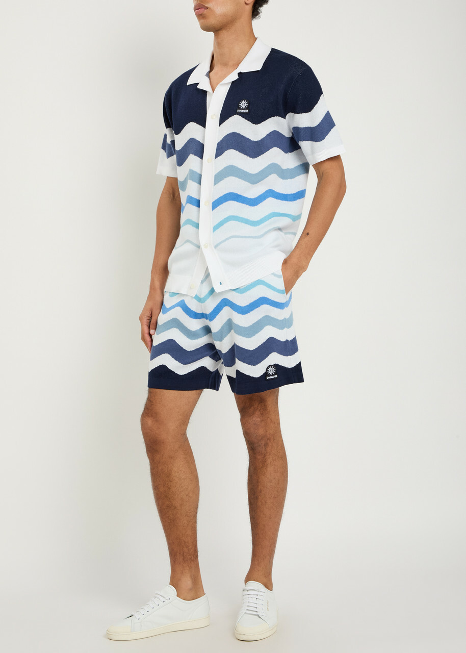 Sandbanks Striped Cotton Shorts Blue