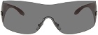 Versace Gunmetal Wraparound Sunglasses