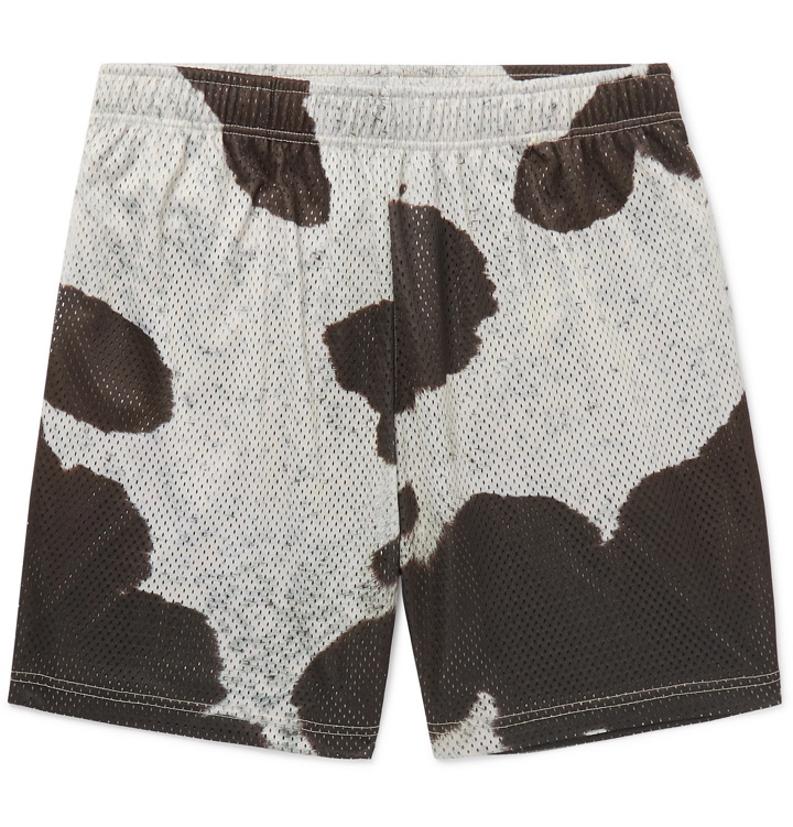 Photo: John Elliott - Practice Cow-Print Mesh Shorts - White