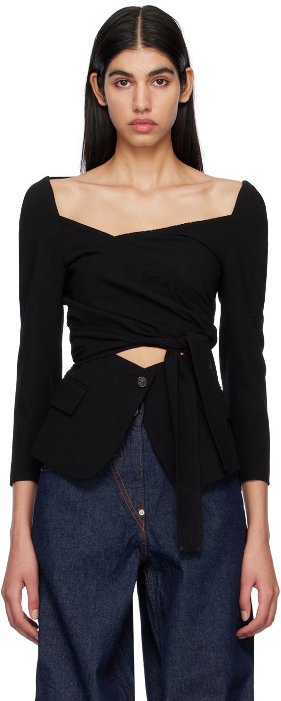 Pushbutton Black Wrap Blazer Pushbutton