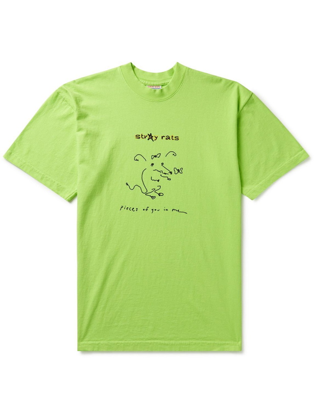 Photo: Stray Rats - Logo-Print Cotton-Jersey T-Shirt - Green