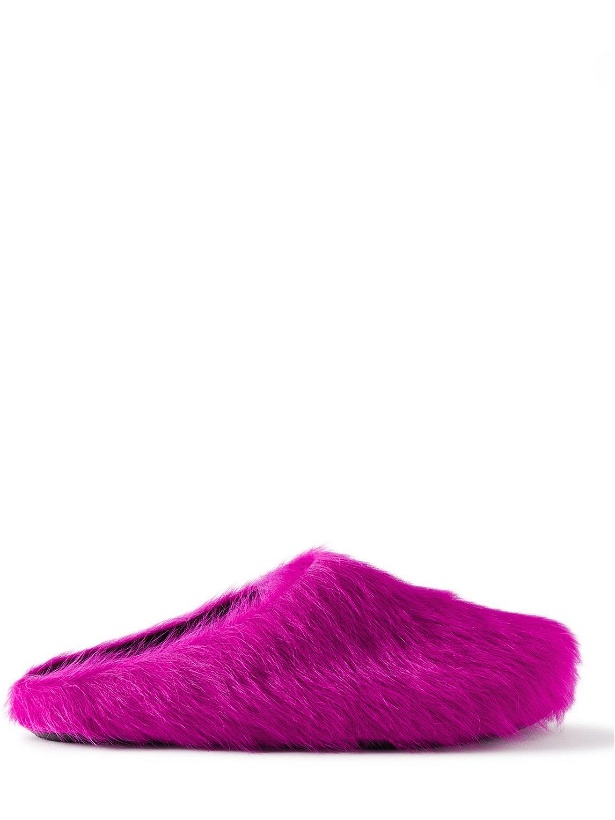 Photo: Marni - Fussbett Calf Hair Slippers - Pink