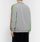 Gucci - Webbing-Trimmed Iridescent Stretch-Jersey Track Jacket - Silver