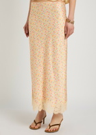 Rixo Matilde Floral-print Satin Midi Skirt Multicoloured