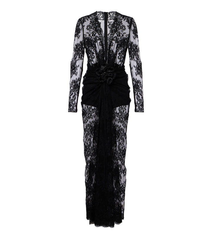 Photo: Dolce&Gabbana Gathered cotton-blend lace maxi dress