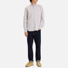 Beams Plus Men's Tattersall Check Button Down Oxford Shirt in White/Red/Navy