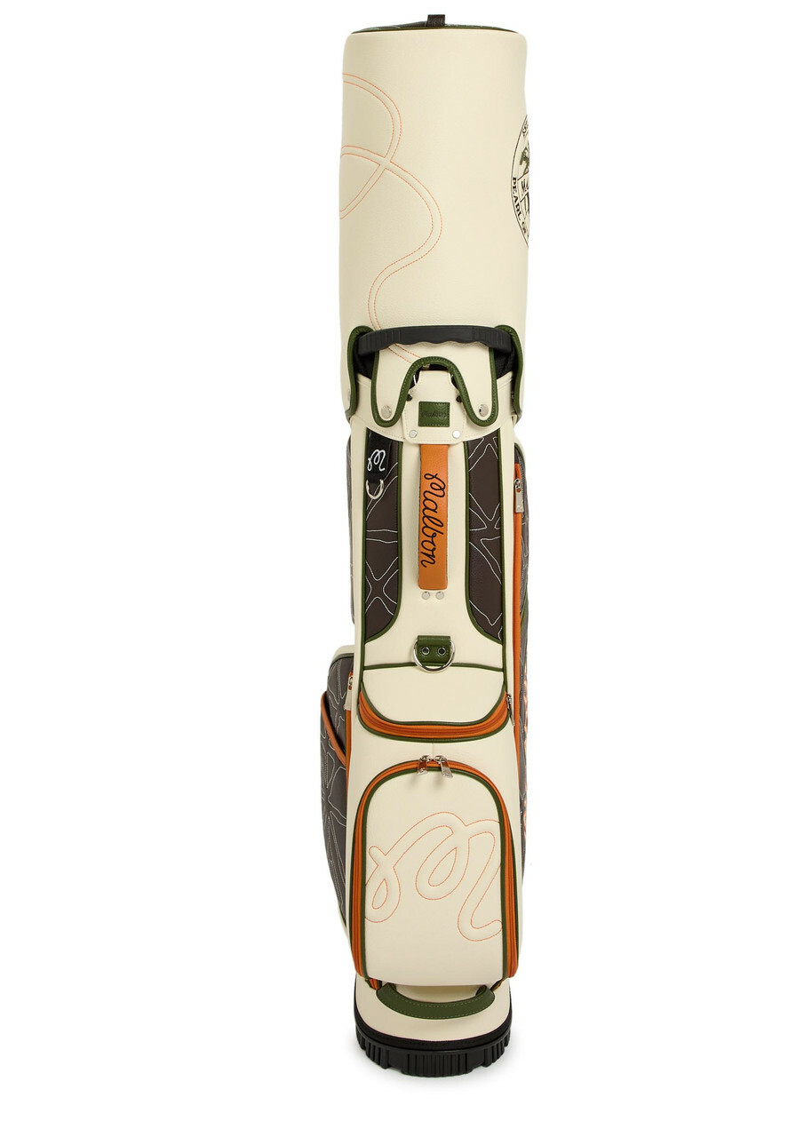 Malbon Antilles Embroidered Panelled Faux Leather Golf Cart bag - Cream - One Size