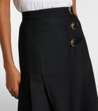 Chloé Pleated virgin wool midi skirt