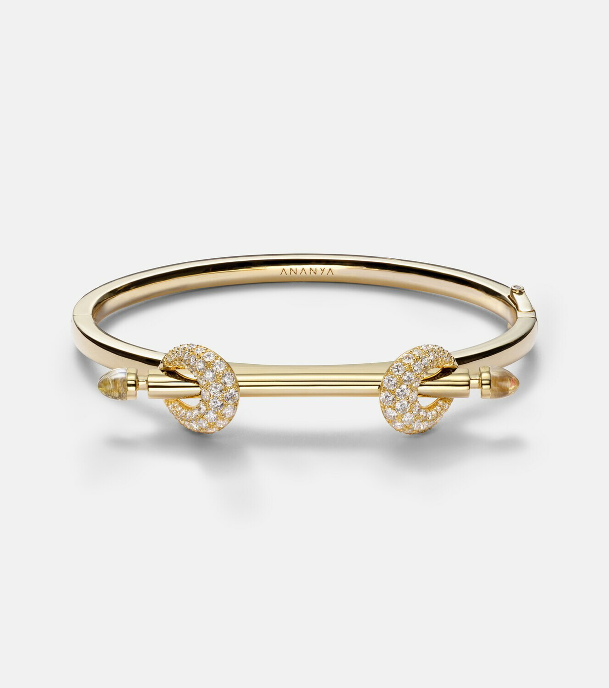 Ananya Chakra Icon 18kt gold bracelet with diamonds and quartz