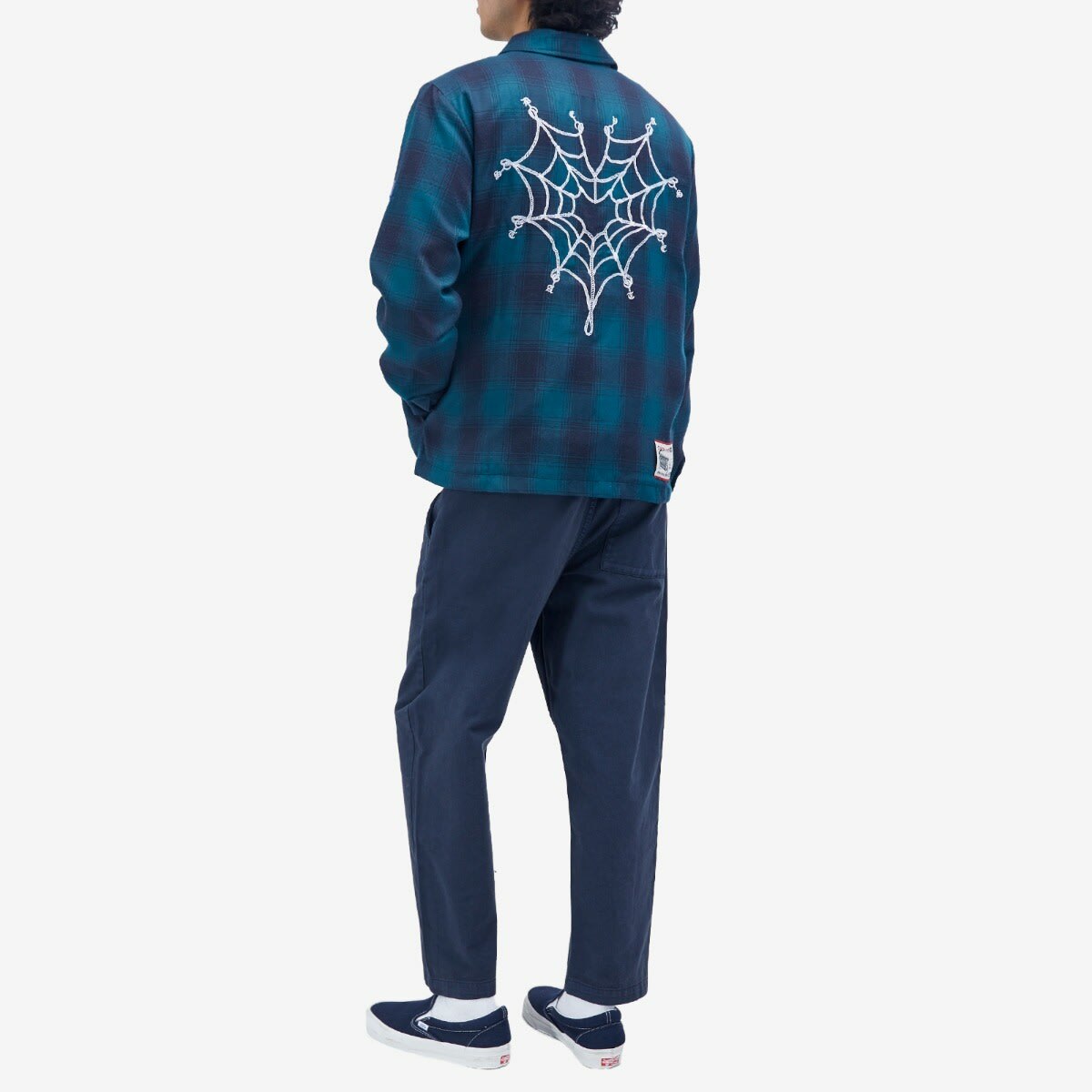 Deva States Men's Cobweb Flannel Overshirt in Blue