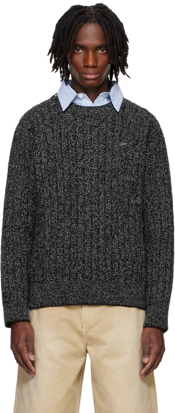 Photo: Solid Homme Gray Round Neck Stitch Knit Sweater