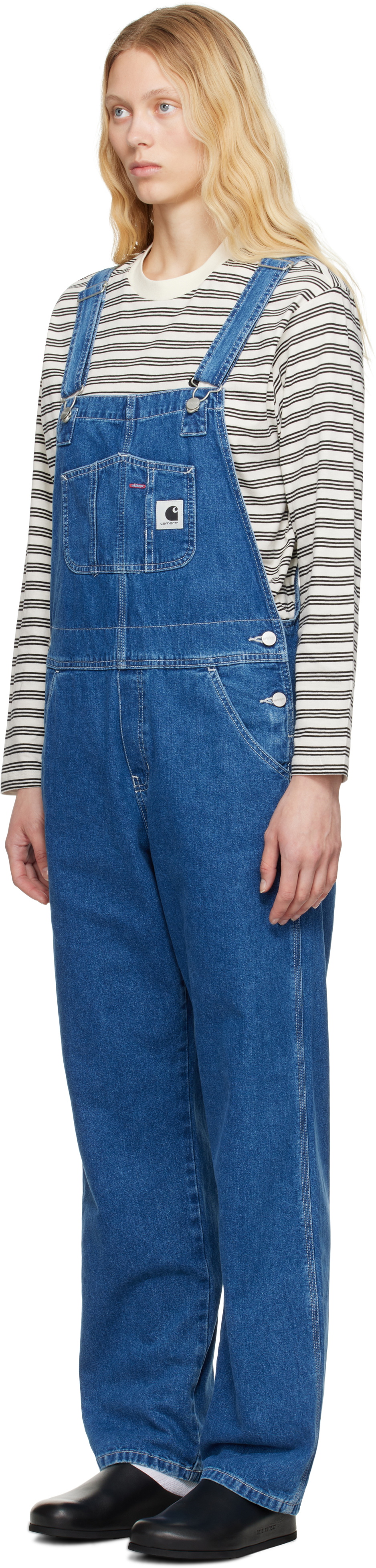 Carhartt Work In Progress Blue Bib Straight Overalls