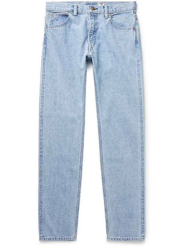 Photo: Blue Blue Japan - Cropped Slim-Fit Selvedge Jeans - Blue