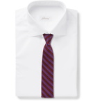 Brioni - White Slim-Fit Cutaway-Collar Cotton-Jacquard Shirt - Men - White