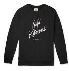 Café Kitsuné - Slim-Fit Logo-Print Loopback Cotton-Jersey Sweatshirt - Black