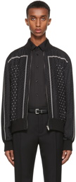Saint Laurent Black Monogram Teddy Bomber Jacket