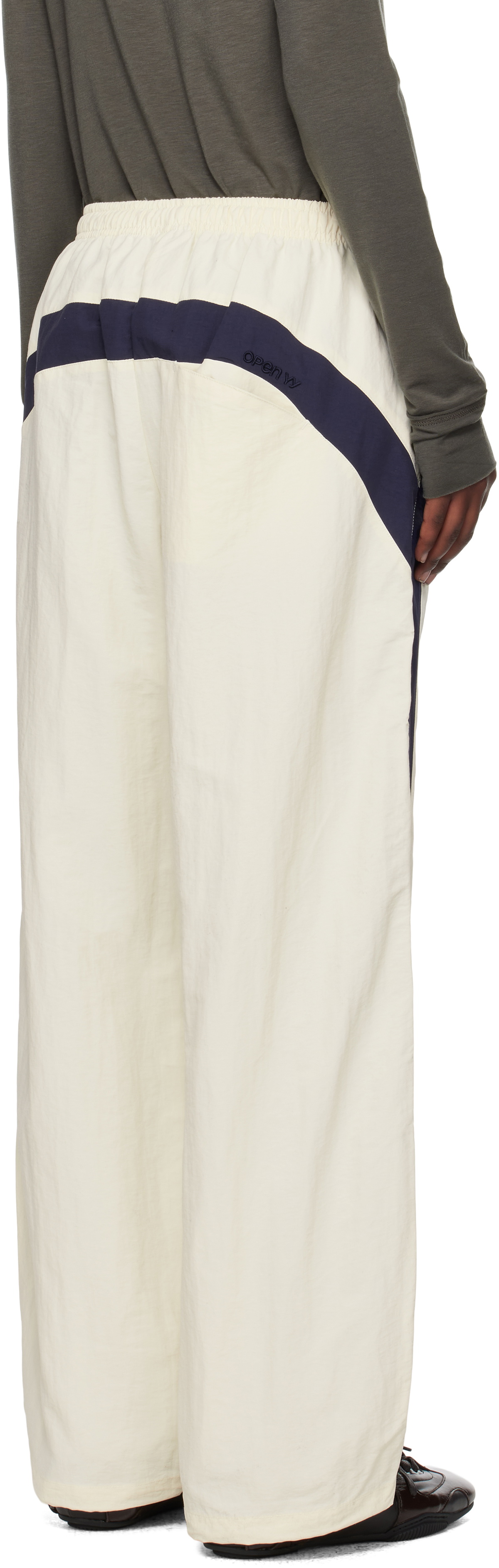 OPEN YY Beige & Navy YY Color Block Lounge Pants