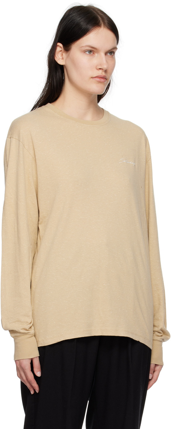 Saturdays NYC Khaki Chain Script Long Sleeve T-Shirt