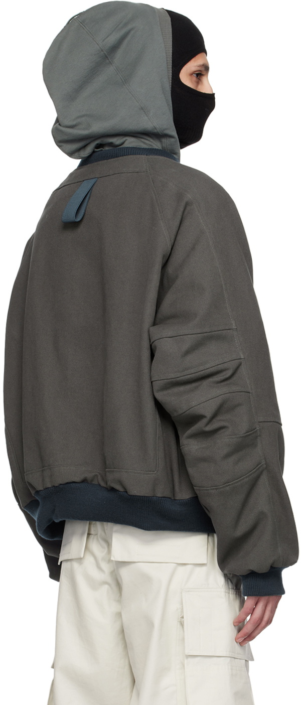 BRYAN JIMENÈZ Gray Zip Bomber Jacket