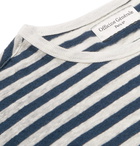 Officine Generale - Striped Slub Cotton and Linen-Blend T-Shirt - Men - Navy