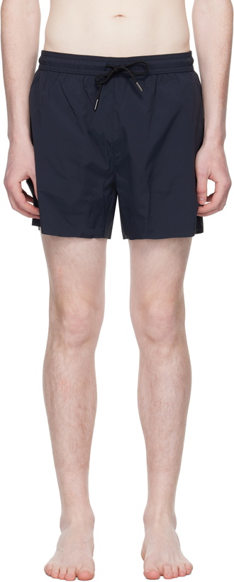 Photo: BOSS Navy BECKHAM Edition Soft-Touch Swim Shorts