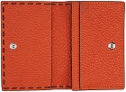 Fendi Grey & Orange Selleria Flap Card Holder