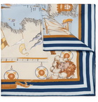 Rubinacci - Printed Silk-Twill Pocket Square - Blue