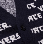 Versace - Logo-Jacquard Wool Cardigan - Navy