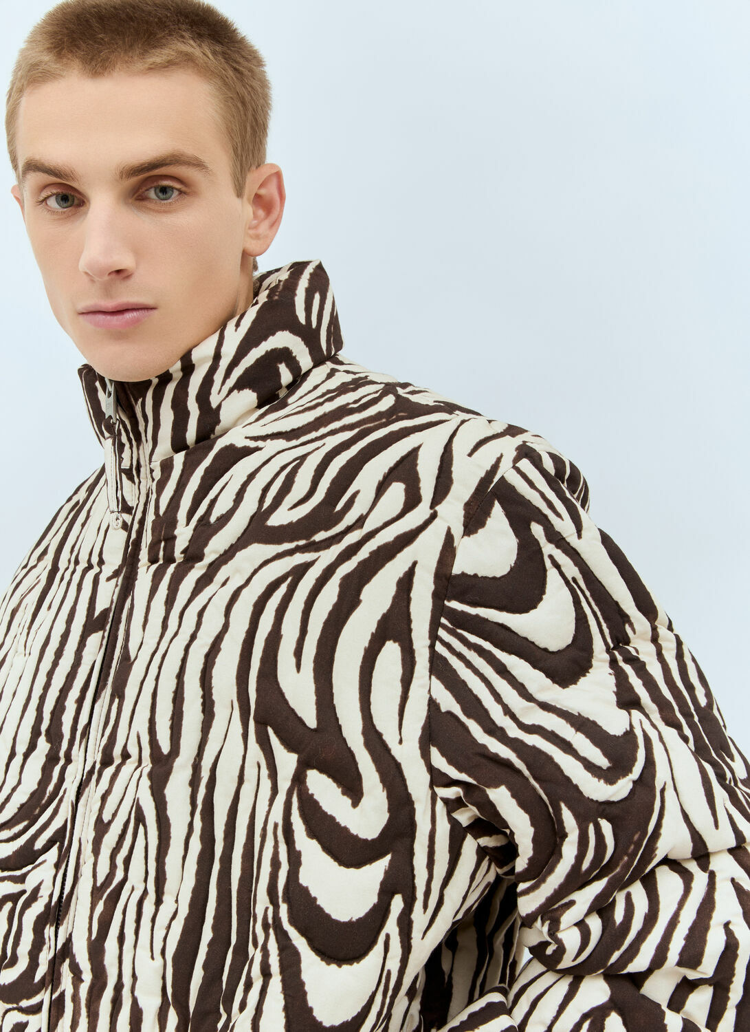 ERL Zebra Quilted Puffer Jacket