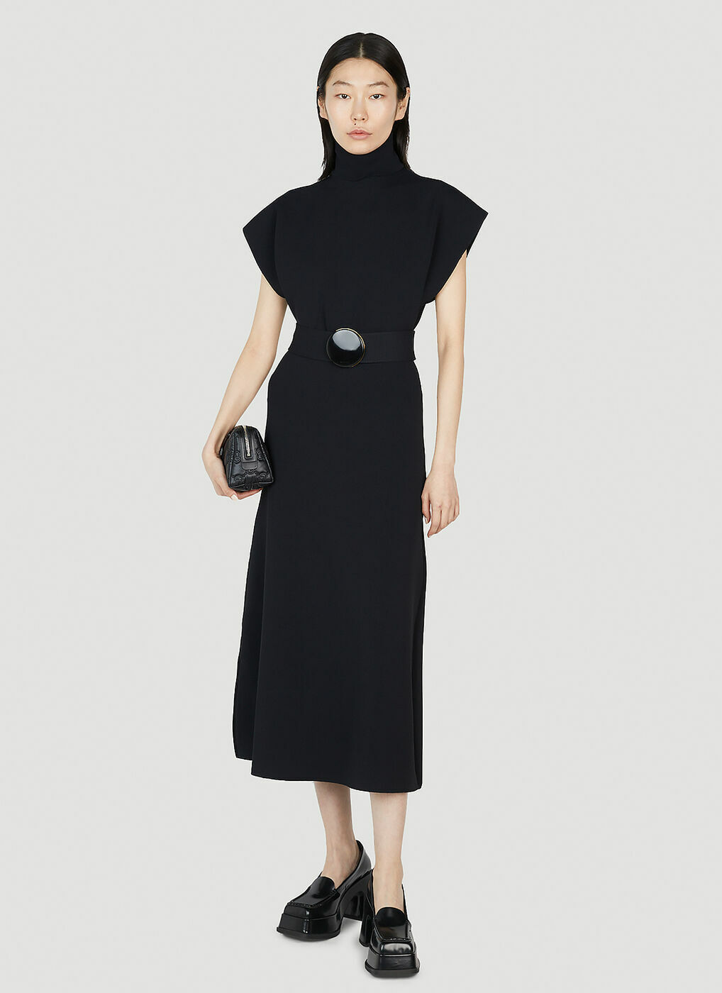 Gucci - Belted Stretch Knit Dress in Black Gucci