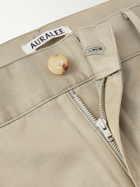 Auralee - Finx Straight-Leg Belted Cotton and Silk-Blend Twill Trousers - Neutrals