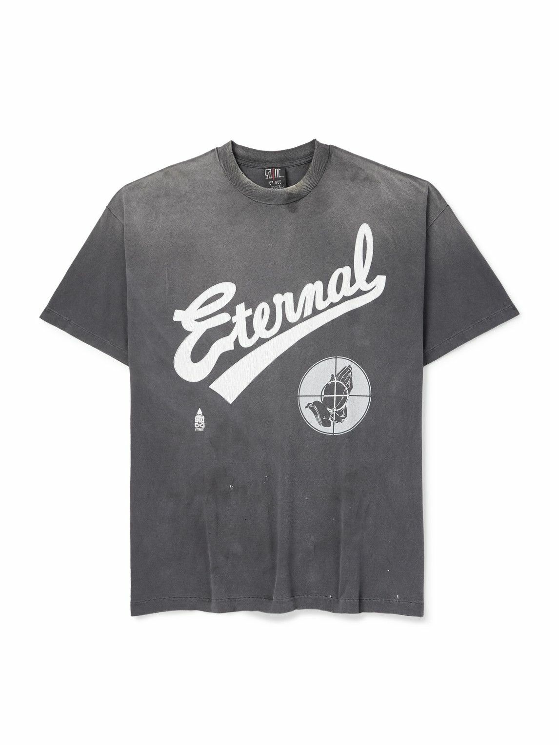 SAINT MXXXXXX - Fear of God Distressed Printed Cotton-Jersey T