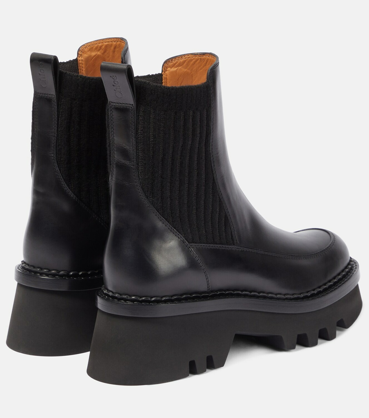 【送料 関税込】Chloe Owena leather lace-up boots Owena leather lace-up boots in black - Chloe | Mytheresa